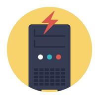 Hosting servers placed in a place, data center concept vector