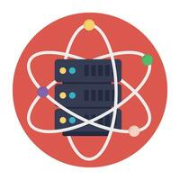 Hosting servers placed in a place, data center concept vector