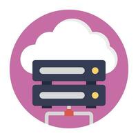 Hosting servers placed in a place, data center concept vector