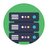 Hosting servers placed in a place, data center concept vector