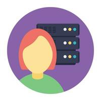 Hosting servers placed in a place, data center concept vector