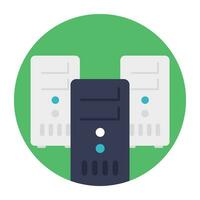 Hosting servers placed in a place, data center concept vector