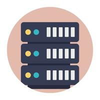 Hosting servers placed in a place, data center concept vector
