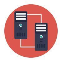 Hosting servers placed in a place, data center concept vector