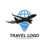 Air plane traveling logo design vector