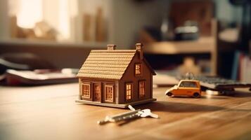 Free photo of real estate or property for template, social media design, architect designing and building a model house.