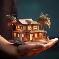 Free photo of real estate or property for template, social media design, architect designing and building a model house.