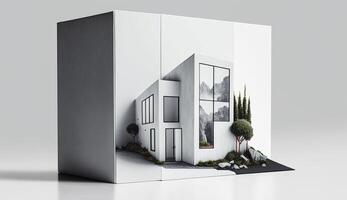Free photo of real estate or property for template, social media design, architect designing and building a model house.