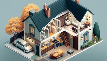 Free photo of real estate or property for template, social media design, architect designing and building a model house.
