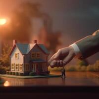Free photo of real estate or property for template, social media design, architect designing and building a model house.