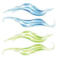 Vector blue and green water splashes isolated on white background