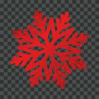 Vector glitter red snowflake