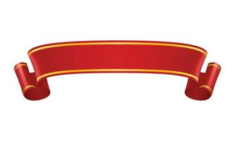 Vector ribbon banner vector image, red label graphic element