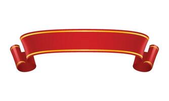 Vector ribbon banner vector image, red label graphic element