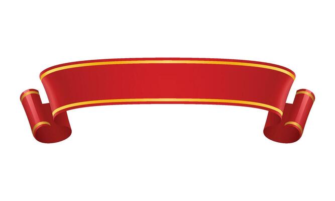 Vector ribbon banner vector image, red label graphic element