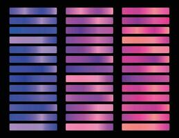 Set of trendy multicolored gradients and bright vibrant set of gradients background vector