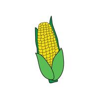 Kids drawing Cartoon Vector illustration corn icon Isolated on White Background