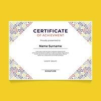 Abstract Geometric Certificate Template Design vector