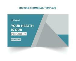 YouTube video cover thumbnail for medical, health care, clinic, pharmacy, doctor, dentist. vector