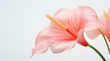 Photo of beautiful Flamingo flower isolated on white background. Generative AI