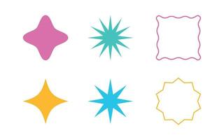 Minimalist geometric shapes, abstract art. Star and flower, simple and basic form for element vector