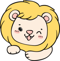 mignonne bébé Lion dessin animé griffonnage est une charmant et innocent illustration de une espiègle lionceau. png