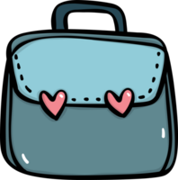 Cute Doodle bag Back to School Planner Icon. Stationery Supplies hand drawing Illustration png
