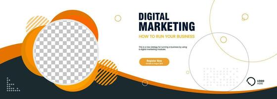 Digital marketing concept banner and cover design, vector, illustration template vector