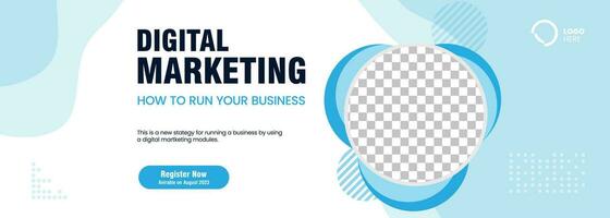 Blue Digital marketing concept banner, Build your business banner templates used for banner concepts design vector