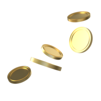 The Gold coins png for wealth or rich concept