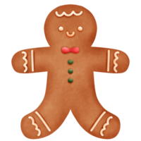 Isolated cute gingerbread biscuit for Christmas in transparent background png