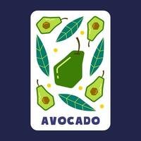 Avocado fruit draw of vector illustration premium collection