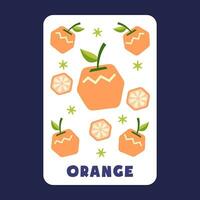 Orange fruit draw of vector illustration premium collection