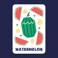 Watermelon fruit draw of vector illustration premium collection
