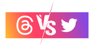 Threads vs Twitter vector in colorful background, Threads app icon, Threads icon, Threads logo vector, Threads by Instagram, New social network By meta, July 20, 2023 - Dhaka, Bangladesh png