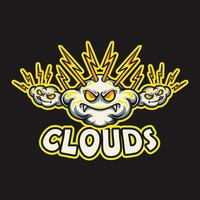 Clouds And Lightning Logo Vector Illustration