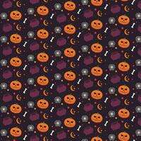 Halloween Pumpkin Pattern Background Vector Illustration