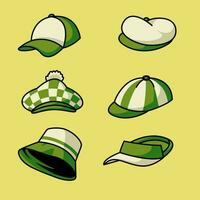 vector conjunto de hombre y mujer golfista elegante sombreros