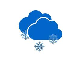 Blue clouds and snowflakes isolated on white background. Vector. vector