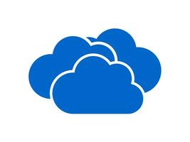 Blue clouds. Cloudy and overcast weather forecast icon isolated on white background. Vector. vector