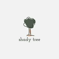 Shady tree logo with a minimalist concept. vector