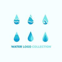 Water logo collection set with six different shapes. vector