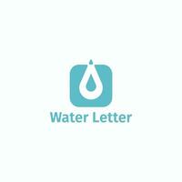Square logo with negative space of water and resembling the letter U. vector
