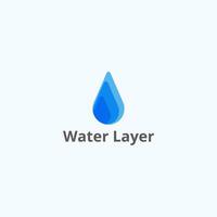 Water drop logo with triple layers. vector