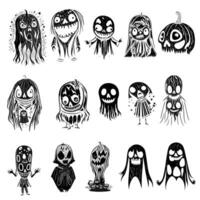 Set of cute ghosts vector