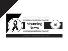 Black mourning news-Awareness Banner for social post vector