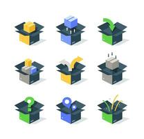 Simple Set of Box Related,Contains such Icons as Engineering Toolbox, Creative Collection, Abstract package box and more vector