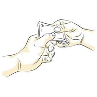 hand sketch giving or receiving money vector