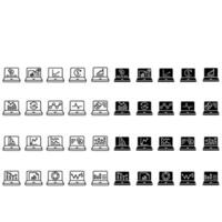 Data analysis icon vector set. Data science illustration sign collection. Analytics symbol. Trading logo.