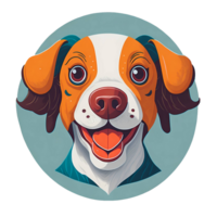 AI Generative Whimsical dog's head, with an endearing, animated expression. png